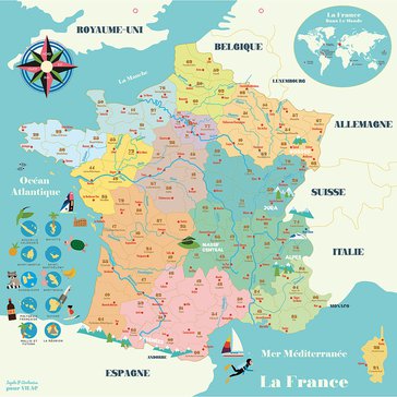 Magnetická mapa Francie Magnetická mapa Francie