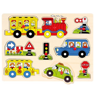 Dřevěné vkládací puzzle doprava Dřevěné vkládací puzzle doprava