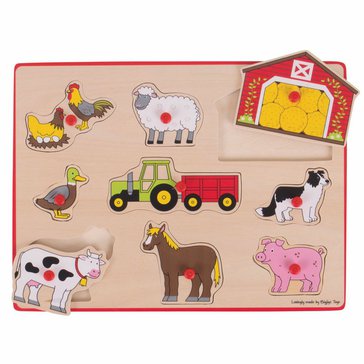 Dřevěné vkládací puzzle Farmářský statek