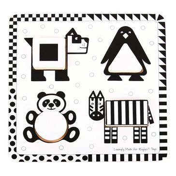 Dřevěné vkládací puzzle černobílé tvary 1 Dřevěné vkládací puzzle černobílé tvary 1
