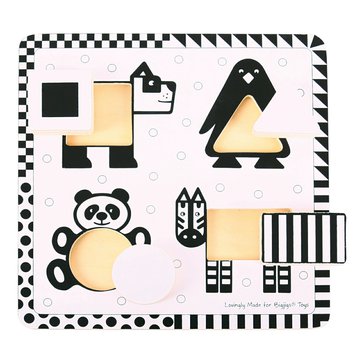 Dřevěné vkládací puzzle černobílé tvary 1 Dřevěné vkládací puzzle černobílé tvary 1