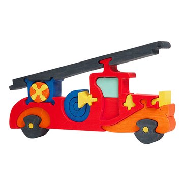 Dřevěné puzzle Hasičské auto – rozvoj motoriky a logického myšlení