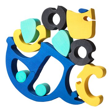 Dřevěné puzzle Modrý Brouk – rozvoj motoriky a poznávání tvarů