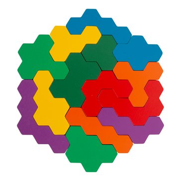 Dřevěná logická mozaika Hexagon