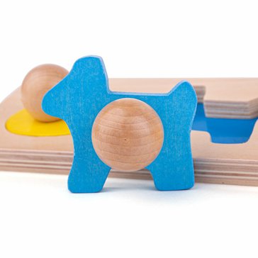 Dřevěné vkládací puzzle Zvířata s úchyty