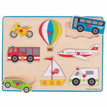 Dřevěné vkládací puzzle Dopravní prostředky