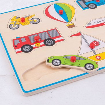 Dřevěné vkládací puzzle Dopravní prostředky