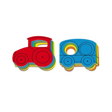Vrstvené puzzle "Traktor“- dřevěné s 5 vrstavami