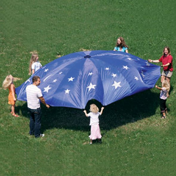 Velký šátek pro děti "Padák Hvězdy" - týmová spolupráce