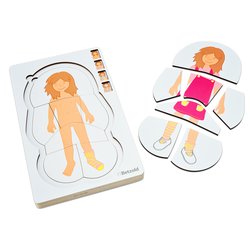 Vrstvené puzzle "Anatomie“ dívka - 28 dílů, dřevěné