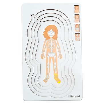 Vrstvené puzzle "Anatomie“ dívka - 28 dílů, dřevěné