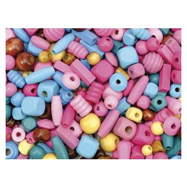 Dřevěné perly - 250g dřevěných korálků k navlékání Dřevěné perly - 250g dřevěných korálků k navlékání