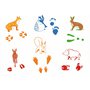 Razítka "Zvířátka a stopy" – set 12 ks, úchyty 7,5 cm