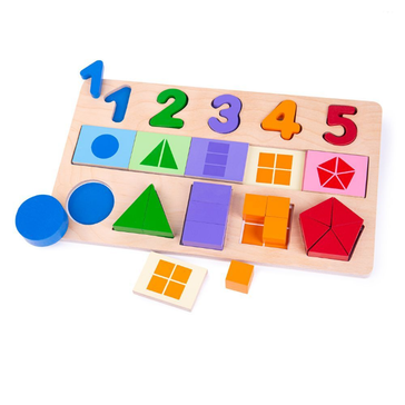 Čísla, barvy, tvary - dřevěná didaktická hra