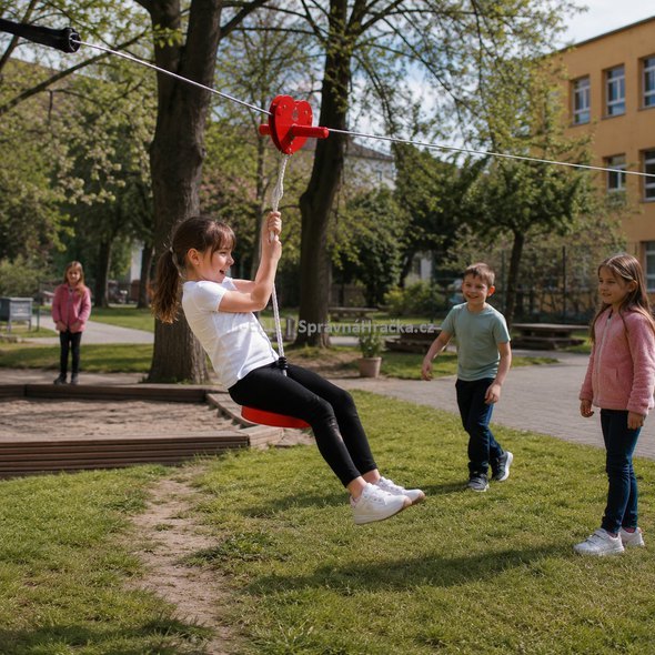 Dětská lanová dráha s houpačkou 2v1