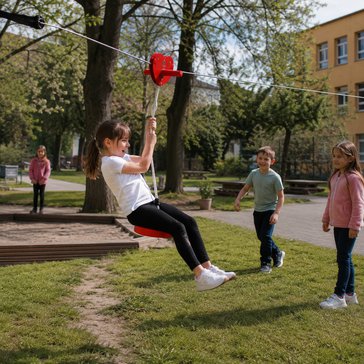 Dětská lanová dráha s houpačkou 2v1