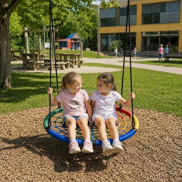 Houpací kruh Čapí hnízdo 100 cm – barevná houpačka