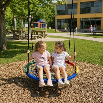 Houpací kruh Čapí hnízdo 100 cm – barevná houpačka
