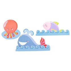 Velké dekorace na stěnu"velryba,chobotnice,ryba"