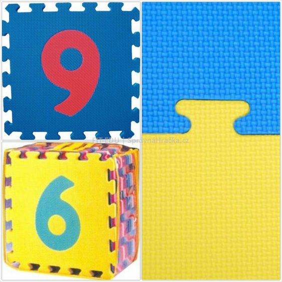 Čísla 30 x 30 x 1,4 cm - 6 desek z EVA materiál, pro hru i odpočinek