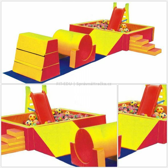Gymnastický klín "Skluzavka" - tvrzený molitan, omyvatelná koženka