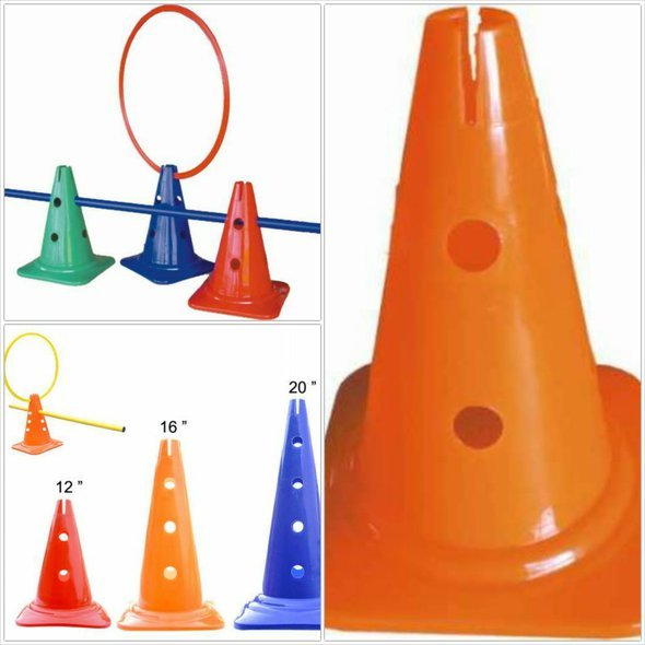 Kužel "Porto" - 30cm s horním otvorem - pro sport fotbal, hokej a trénink agility