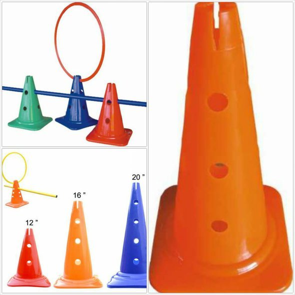 Kužel "Porto" - 40cm s horním otvorem - pro sport fotbal, hokej a trénink agility