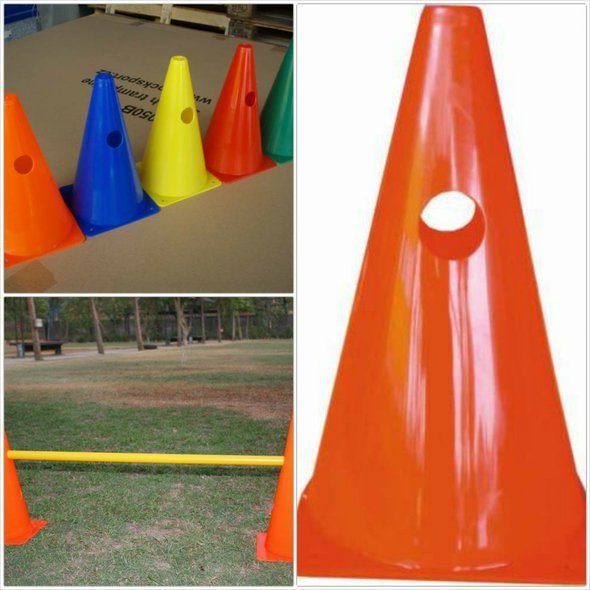 Kužel s otvory 23 cm - pro sport fotbal, hokej a trénink agility