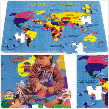 Pěnové puzzle "Mapa světa" - pro hru i odpočinek