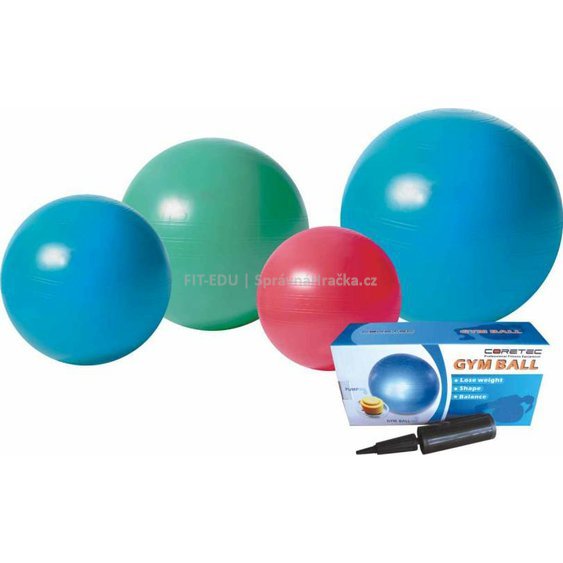 GYM Ball 65 cm Coretec + HUSTILKA - gymnastický míč