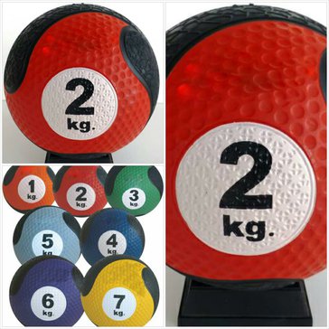 Medicinální míč De Luxe 2 kg - pevná přírodní guma