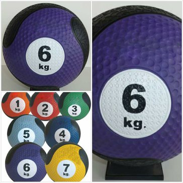 Medicinální míč De Luxe 6 kg - pevná přírodní guma