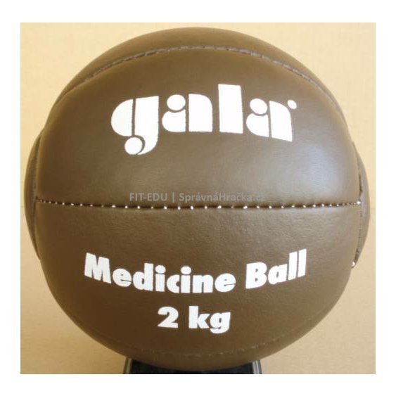 Medicinální míč GALA 1 kg - kožený, k posilování horní poloviny těla