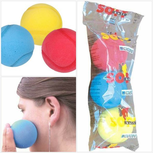 Set molitanových míčků 70 mm, porézní (3ks) - líný tenis, zdravotní TV