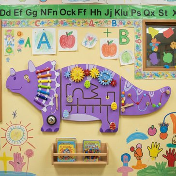 Hravý DinoSvět – set 3 dílů, dřevěná nástěnná hra