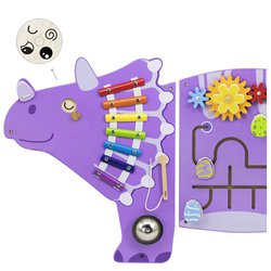 Hravý DinoSvět – set 3 dílů, dřevěná nástěnná hra