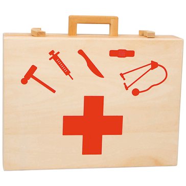 Lékařský kufřík – dřevěný, bohaté příslušenství