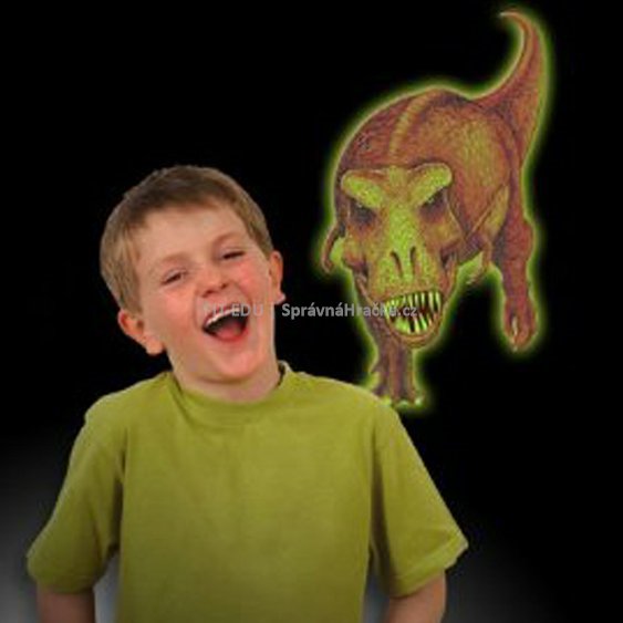 3D dinosaurus "TREX" - ve tmě svítící nalepovací dekorace
