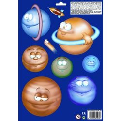 3D živá sluneční soustava - samolepící planety Sluneční soustavy různých velikostí