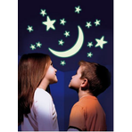 Velký Měsíc a hvězdy - kvalitní plastové hvězdy a měsíc se svítícím efeketem