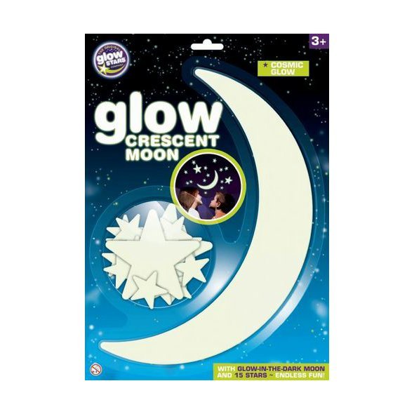 Velký Měsíc a hvězdy - kvalitní plastové hvězdy a měsíc se svítícím efeketem