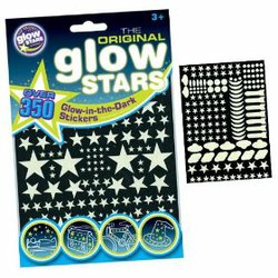 GlowStars 350 nálepek - hvězdičky různých velikostí ve tmě svítící