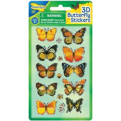 Motýlí 3D samolepky - různé barvy