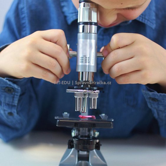 Dětský Mikroskop MS907B -  pro malé badatele a vědátory 30 experimentů (se spodním LED osvětlením pozorovaného vzorku)