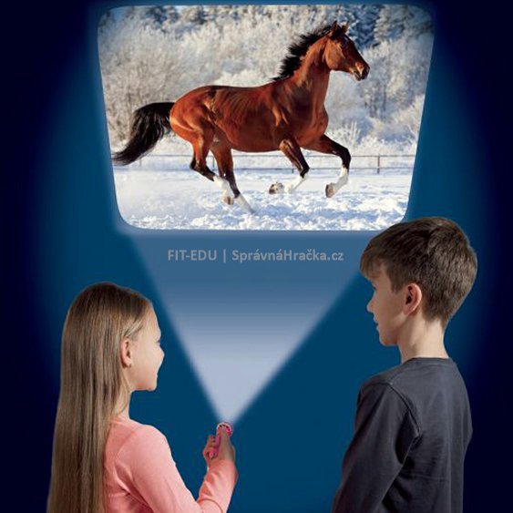 Dětský ruční foto-projektor " Koně " a kapesní svítilna