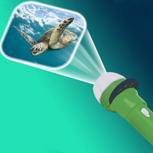 Dětský ruční foto-projektor  "Mořská stvoření" a  baterka k svícení