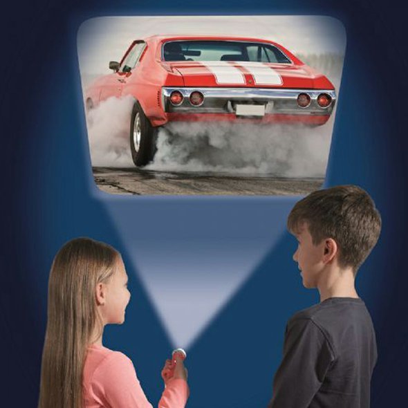 Ruční foto-projektor "Sportovní auta" a svítilna