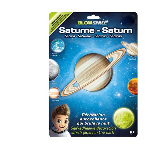 Ve tmě svítící nalepovací 3D dekorace na zeď/strop  "Saturn"