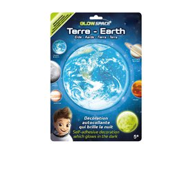 Ve tmě svítící nalepovací 3D dekorace na zeď/strop  "Země "