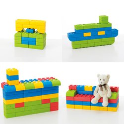 Q-Blok - dětská stavebnice s velikými barevnými cihlami